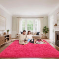Area Rugs 9x12 Living Room, Fluffy Large Rugs for Bedroom, Soft Shag Fuzzy Non-Slip Carpet for Kids Boys and Girls Nursery Room Dorm Indoor Home Decor (Hot Pink, 9ft x 12ft)