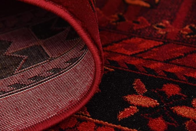 Unique Loom Tekke Collection Area Rug - Sheibani (7' 10" x 11' Rectangle, Red/ Black)
