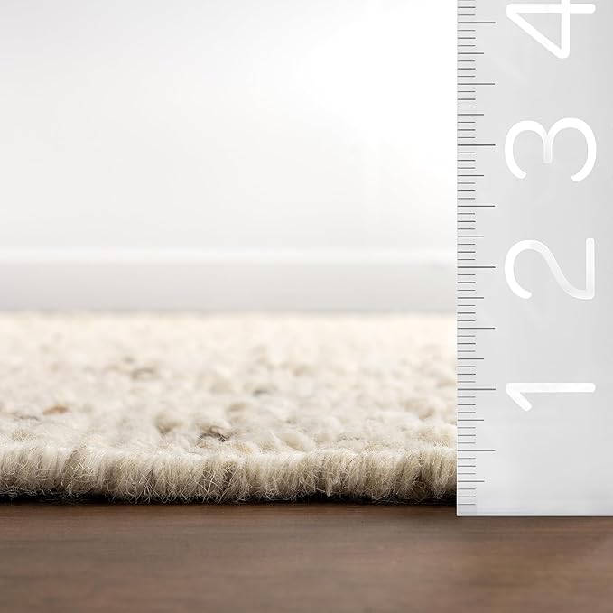 Rugs USA Juju Ivory/Grey, 7'6" x 9'6", Handmade, Diamond Trellis, Wool, Soft and Cozy, High Traffic, Stain Resistant, Easy Clean, Durable Area Rug for Bedroom, Living Room, Dining, Foyer, Entryway