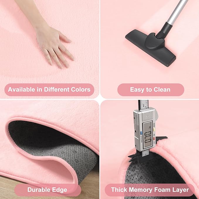 Amearea Modern Soft Hallway Runner Rug, 2x8 Feet Area Rug Runners for Hallways, Washable Runner Rugs, Non Slip Memory Foam Rug Pink Runner Rugs Carpet for Entrance Kitchen Kids Room Decor