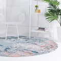 Rugs.com Leipzig Collection Round Rug – 7 Ft Round Multi Low-Pile Rug Perfect for Kitchens, Dining Rooms