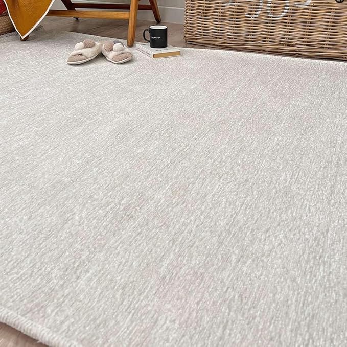 Alfa Rich 3x10 White Washable Area Rugs for Living Room Hallway Kitchen Cotton Decor Runner Rug