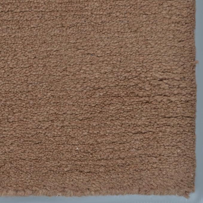 Rugsotic Carpets Hand Knotted Gabbeh Wool 6'x9' Area Rug Solid Camel L00111