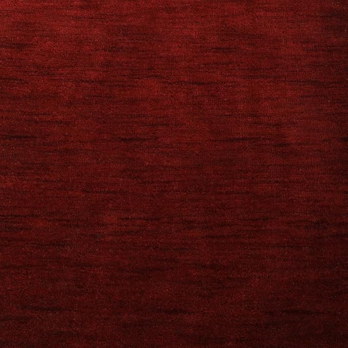 Hand Knotted Loom Wool ECO-Friendly Area Rugs - 2'6"x8', Runner, Red Color, Solid Plain Design, High Pile Thick Handmade Anti Skid Area Rugs for Living Room, Bed Room (L00111)