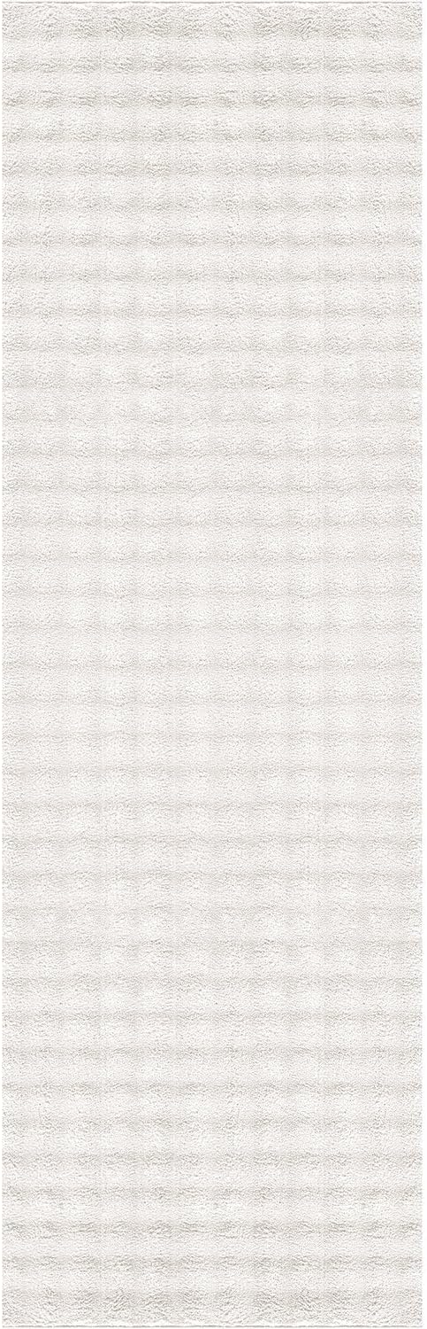 CAMILSON Modern White Non Slip Runner Rug 2x7 Ultra Soft High Pile Kitchen Rugs Non Skid Rubber Backing Durable & Easy to Clean Carpet for Entryway Bathroom Indoor Use (2 x 7 White)