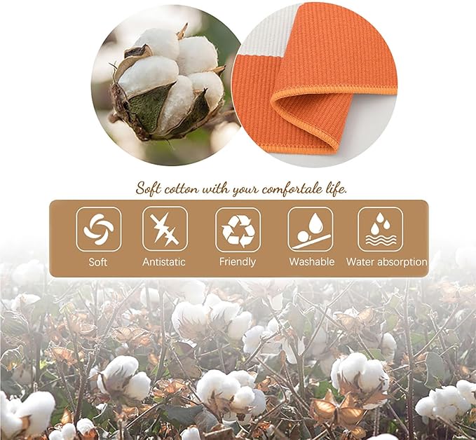 KOZYFLY Orange and White Striped Rug Doormat 2x3 Ft Halloween Fall Cotton Woven Washable Indoor Outdoor Rugs for Layered Door Mats Porch/Kitchen/Farmhouse