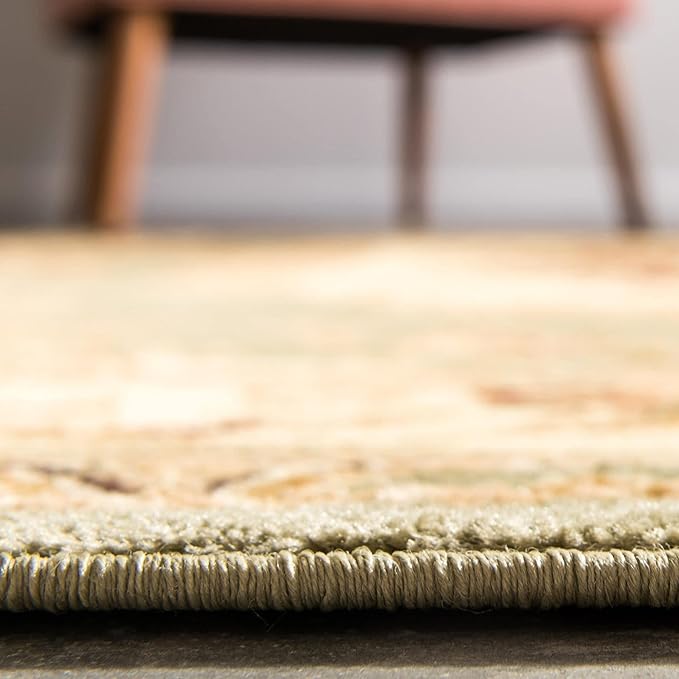 Rugs.com Chateau Collection Rug – 10' x 13' Green Medium Rug Perfect for Living Rooms, Large Dining Rooms, Open Floorplans