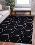 Unique Loom Trellis Frieze Collection Area Rug - Geometric (8' x 10', Black/ Ivory)