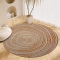 Tree Stump Growth Rings Washable Round Rugs Wood Color Texture Circle Rugs for Living Room Entryway Round Area Rug Soft Non Slip Nursery Carpet for Bedroom Dining Coffee Table 7ft