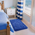 Zentavio Bedside Rugs Small 2x3 Shag Entry Entrance Rugs Soft Boys Bedroom Carpet Navy Area Rugs for Dorm College Essentials Non-Slip Living Room Throw Rug Home Decor Aesthetic Nursery Blue
