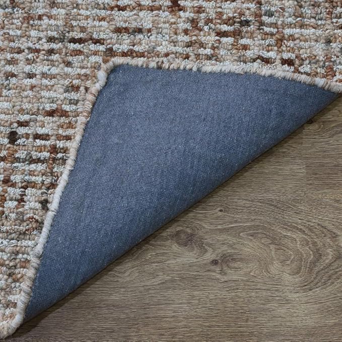 Hand Tufted Wool ECO-Friendly Area Rugs - 2'6''x11', Runner Shape, Beige & Brown, Solid Plain Design, High Pile Thick Handmade Area Rugs for Living Room, Bed Room (KWC111)