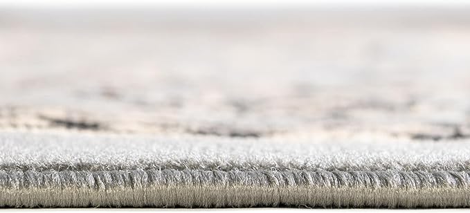 Rugs.com Yasmin Collection Rug – 8 Ft Square Gray Medium Rug Perfect for Living Rooms, Kitchens, Entryways