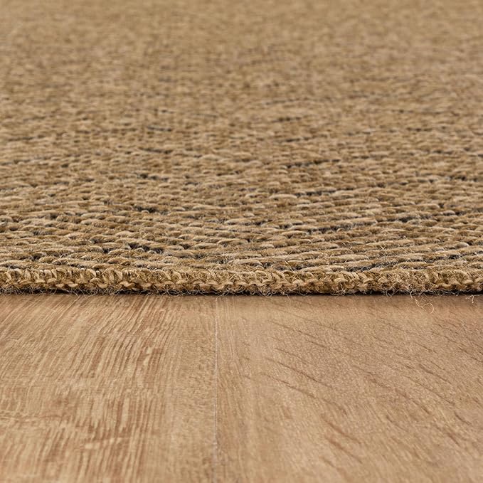 Easy Jute Rugs 5x7 Herringbone Natural Color Living Room Indoor Outdoor Area Rug for Patio and Kitchen Rug High Traffic Washable Easy to Clean Solid Boho Woven Design Carpet (5 x 7)