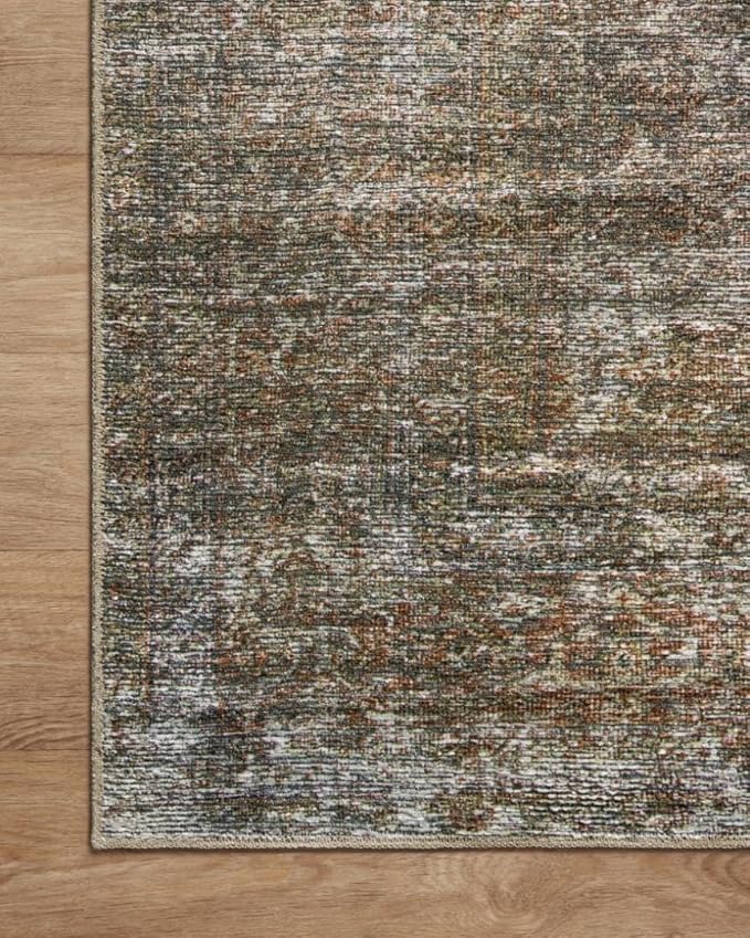 Loloi Amber Lewis Billie Collection, Tobacco & Rust 7'-6" x 9'-6" Area Rug – Antique & Distressed Accent Rugs for Living Room, Bedroom, Entryway & Hallway, No Shed High Traffic Area Home Decor Rug