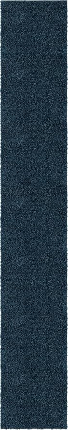 Unique Loom Davos Shag Collection Area Rug - Solid (2' 7" x 16' 5" Runner, Marine Blue)