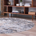 Rugs.com Leipzig Collection Round Rug – 7 Ft Round Beige Low-Pile Rug Perfect for Kitchens, Dining Rooms