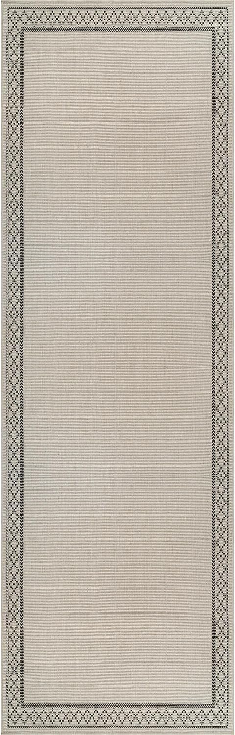 Easy Jute Rugs 2x7 Frame Bone Color Living Room Indoor Outdoor Runner Rug for Patio and Kitchen Rug High Traffic Washable Easy to Clean Solid Boho Woven Design Carpet (2 x 7)