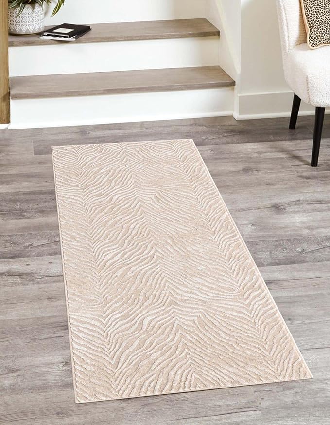 Unique Loom Finsbury Collection Area Rug - Meghan (2' 7" x 12' 2" Runner, Ivory Beige)