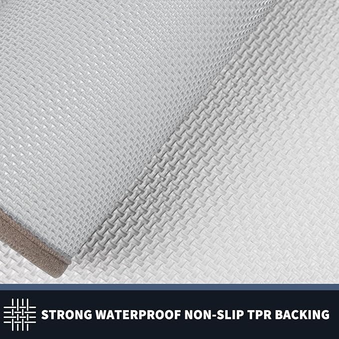 PURRUGS Dirt Trapping Door Mat 24" x 84", Non-Slip/Skid Machine Washable Entryway Rug, Shoes Scraper, Throw Rug, Super Absorbent Area Rug for Muddy Wet Shoes and Paws, Beige & Grayish Brown
