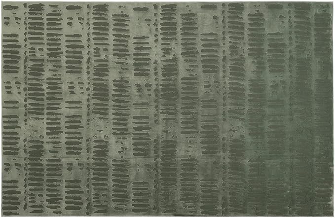 Revival Rugs Shell 6'7"x9' Washable Area Rug for Living Room Bedroom - 100% Recycled Oeko-TEX Certified, Medium Pile, Green