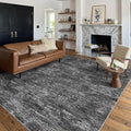 Garvee Bath Rugs for Bathroom 5x7 Rug for Entryway Indoor Machine Washable Area Rugs with Non Slip Backing, Non Shedding Stain Resistant Modern Solid Carpet for Living Room, Bedroom, Dark Grey
