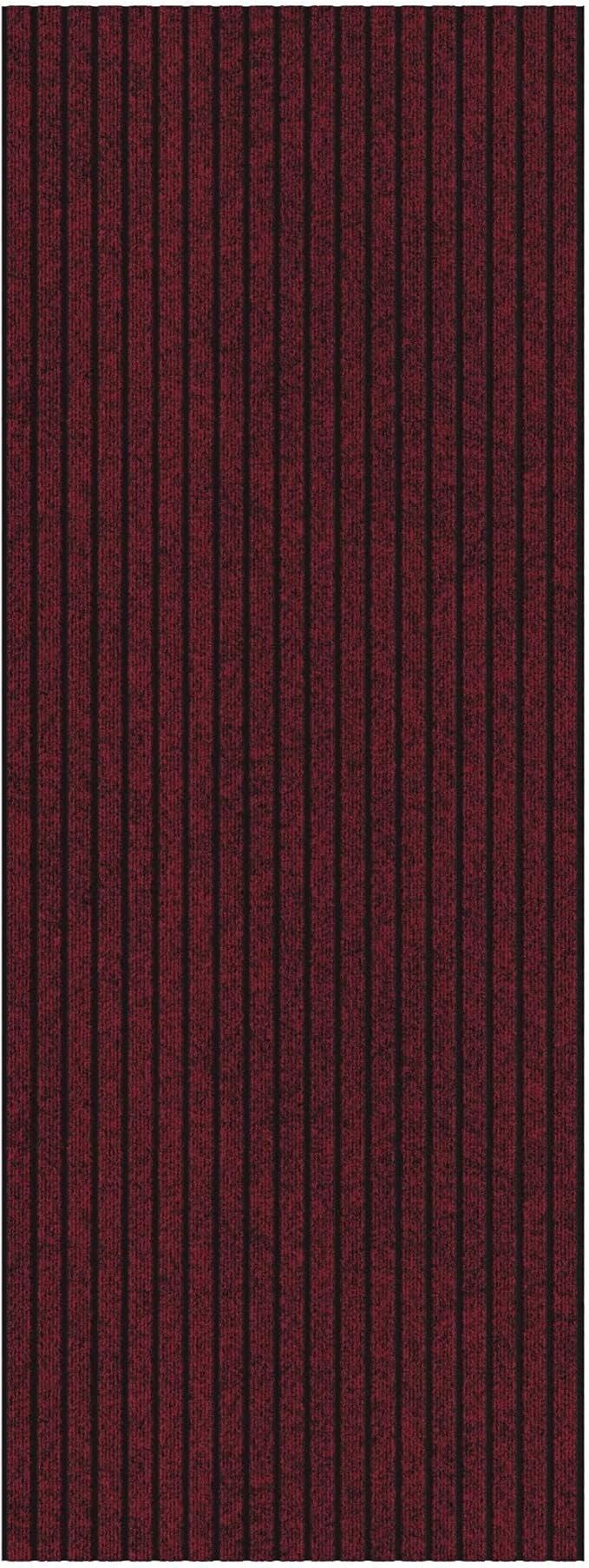 Ottomanson 2' x 14' Hallway Runner with Scraper Pile - Extra Durable Non-Slip Rug Mat for Indoor & Outdoor Use - Ideal for Kitchen, Entryway, Patio & Garage - High-Traffic Carpet, Red
