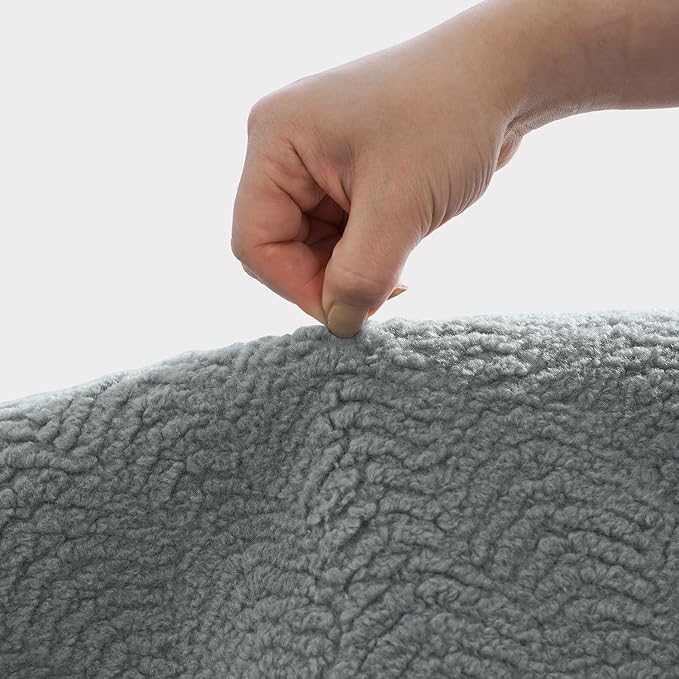 Faux Cashmere Area Rug - 5x7 Modern Low Pile Non-Slip Carpet for Living Room Bedroom, Gray