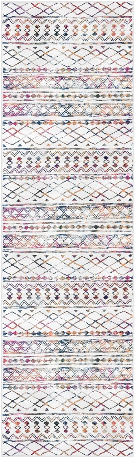 KUTA Moroccan Washable Hallway Runner Rug, 2x8 Non-Slip Vintage Multi-Color Boho Kitchen Rugs Ultra Soft Distressed Geometric Floor Carpet Runners for Bedroom Laundry Living Room