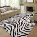 YIHOUSE Tiger Washable Area Rugs 8'x10', Black and Beige Modern Rug for Living Room, Bedroom, Ultra Thin Animal Stripe Print Rug for Girls Boys Nursery, Playroom, Dorm Room