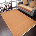 Rugsotic Carpets Hand Woven Flat Weave Kilim Wool ECO-Friendly Area Rugs - 4'x6', Rectangle Shape, Orange Color, Solid Plain Design, Low Pile Handmade Rugs for Living Room, Bed Room (D00111)