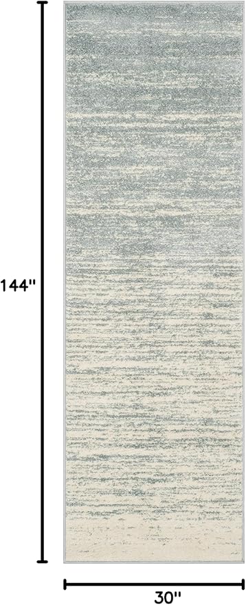 SAFAVIEH Adirondack Collection Runner Rug - 2'6" x 12', Slate & Cream, Modern Ombre Design, Non Shedding & Easy to Clean, Ideal for Hallway, Foyer, Kitchen, Entryway, Bedroom (ADR113T)