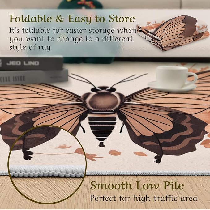 Modern Geometric Meandering Throw Carpet Runner for Entrance, 4x12ft, Orange Geometric Design Carpets for Entryway, Navy Blue Background Cozy Foldable Dirty Resistant Rug for Sofa Office
