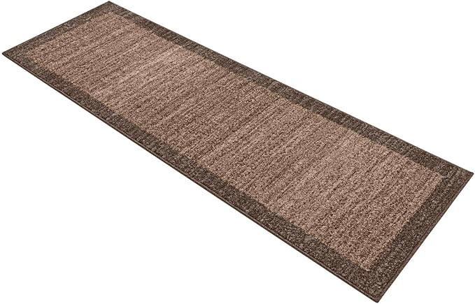 Rugs.com Angelica Collection Rug – 6 Ft Runner Light Brown Medium-Pile Rug Perfect for Hallways, Entryways