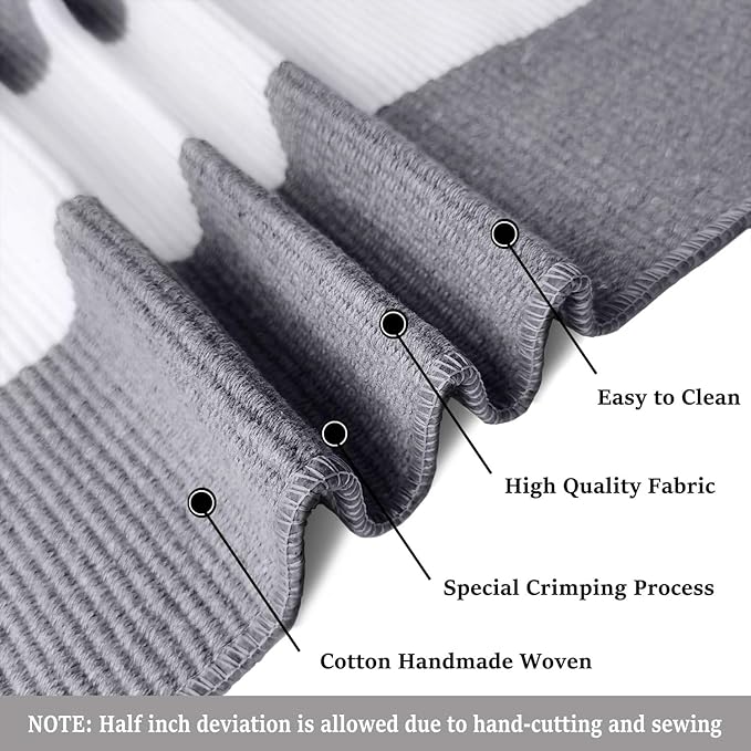 KOZYFLY Striped Outdoor Rug 27.5x43 Inches Front Door Rug Gray and White Hand Woven Cotton Washable Outdoor Doormats Outdoor Entrance Mat for Front Door Kitchen Entryway Patio Front Porch Decor