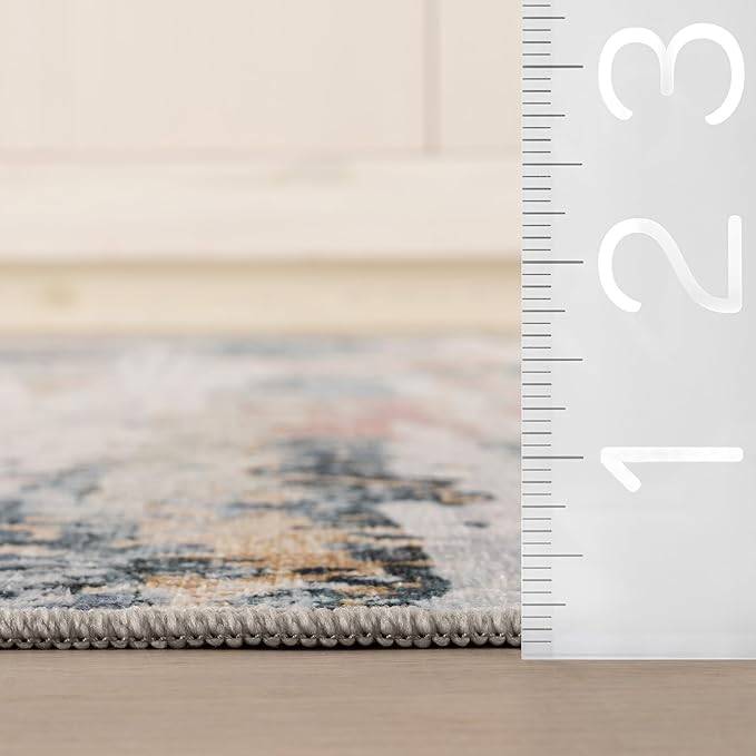 Dash & Albert Blaire Mineral Machine Washable Rug, 2.5 X 8 Feet, Multicolored Graphic Pattern
