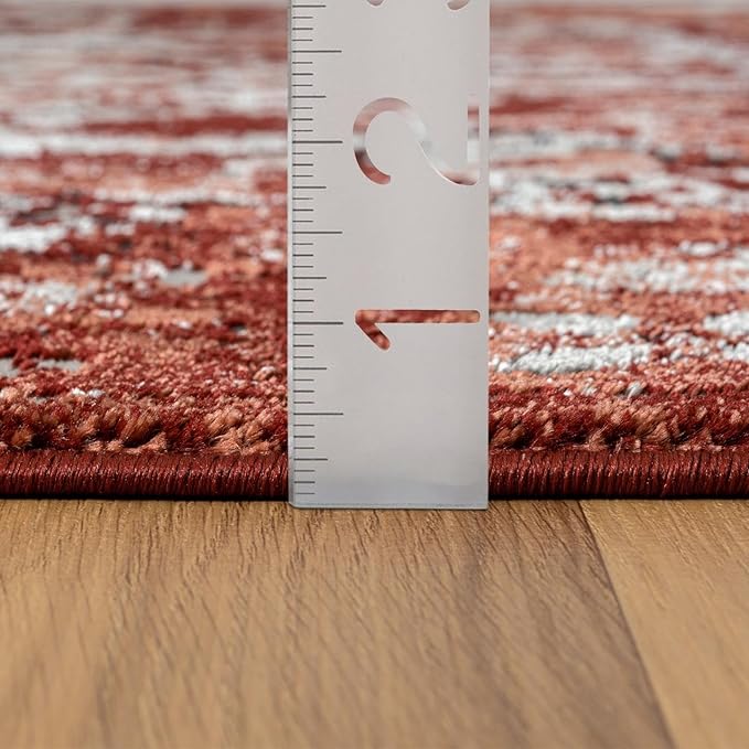 LUXE WEAVERS Moroccan Red 5x7 Medallion Area Rug for Living Rooms