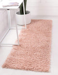 Unique Loom Davos Shag Collection Area Rug - Solid (2' 7" x 10' Runner, Dusty Rose)
