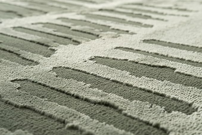 Revival Rugs Shell 9'2"x12'2" Washable Area Rug for Living Room Bedroom - 100% Recycled Oeko-TEX Certified, Medium Pile, Green