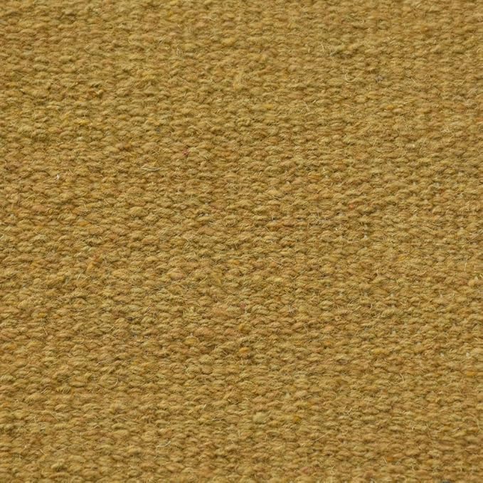 Rugsotic Carpets Hand Woven Flat Weave Kilim Wool 2'6''x10' Runner Area Rug Solid Gold D00111