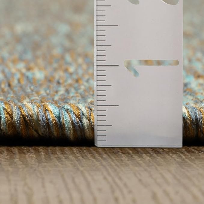 LUXE WEAVERS Modern Farmhouse Green 6x9 Washable Area Rug, Anti-Slip Diamond Pattern Carpet