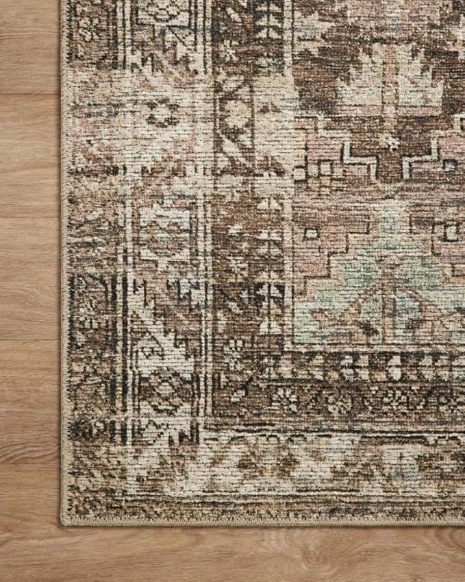 Loloi Amber Lewis Billie Collection, Clay & Sage 7'-6" x 9'-6" Area Rug – Antique & Distressed Accent Rugs for Living Room, Bedroom, Entryway & Hallway, No Shed High Traffic Area Home Decor Rug
