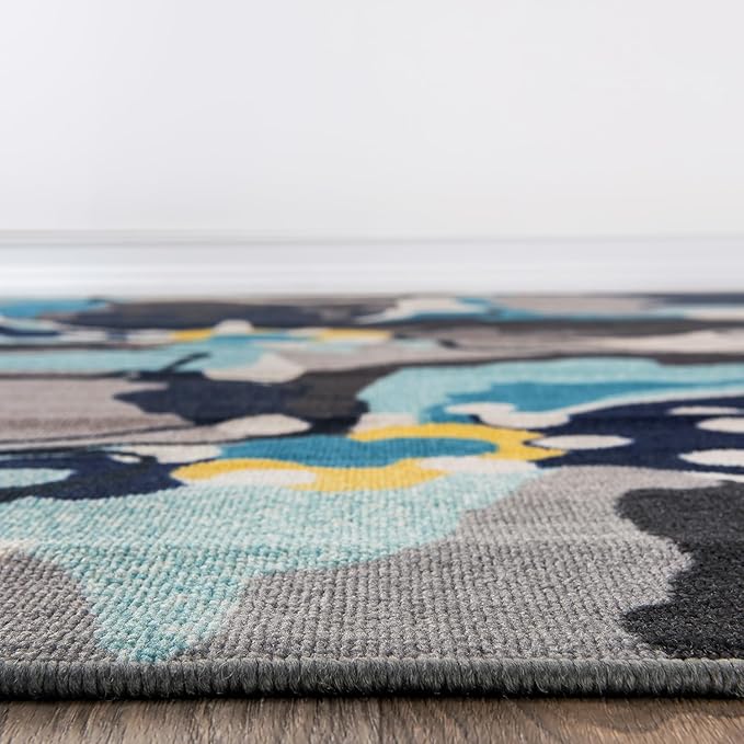 Rugshop Gray Large Floral Non-Slip Runner Rug Fade Resistant for Hallway, Entryway and Kitchen, 2'7" x 12'