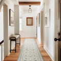 EVERGRACE Hallyway Area Runner Rugs 2x10, Boho Floral Faux Wool Indoor Outdoor Rugs, Washable Rugs for Bedroom Dining Room Living Room Kitchen, Low Pile Floor Mat Carpet for Home Decor, Cool Gray