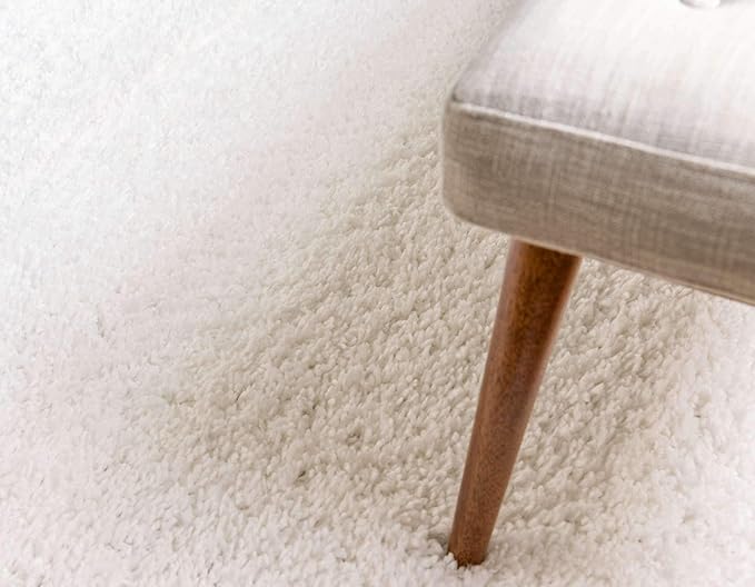 Unique Loom Davos Shag Collection Area Rug - Solid (2' 2" x 6' 7" Runner, White/ Ivory)