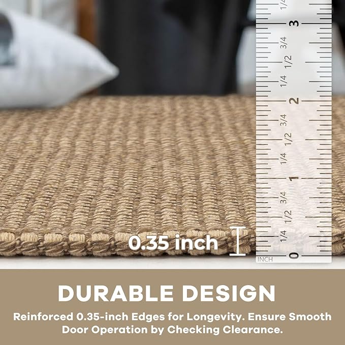 KOZYFLY Rugs for Entryway Sets of 2 Pcs 2x3 and 3x5 Washable Entry Rug Non Slip Rubber Backed Entrance Rugs Woven Cotton Doormat for Front Porch Laundry Kitchen Bedroom, Tan/Orange/Brown