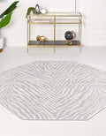 Unique Loom Finsbury Collection Area Rug - Meghan (5' 3" Octagon, Gray and Ivory)