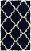SAFAVIEH Dallas Shag Collection Accent Rug - 2'3" x 4', Navy & Ivory, Trellis Design, Non-Shedding & Easy Care, 1.5-inch Thick Ideal for High Traffic Areas in Entryway, Living Room, Bedroom (SGD257N)