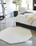 Unique Loom Solo Collection Area Rug - Calabasas (7' 10" Octagon, Snow White)