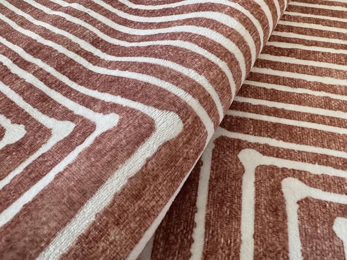 GLN Rugs Contemporary Collection - Machine Washable Area Rug, Contemporary Washable, Non Slip, Low Pile Chenille Rug, Living Room, Bedroom, Kitchen Rug (9' x 12' Beige Orange)