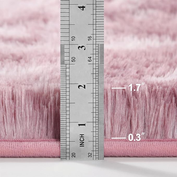 Large Shag Area Rugs 5 x 8, Tie-Dyed Plush Fuzzy Rugs for Living Room, Ultra Soft Fluffy Furry Rug for Bedroom, Indoor Carpet Nursery Rugs for Kids Room Home Decor, Pink Purple